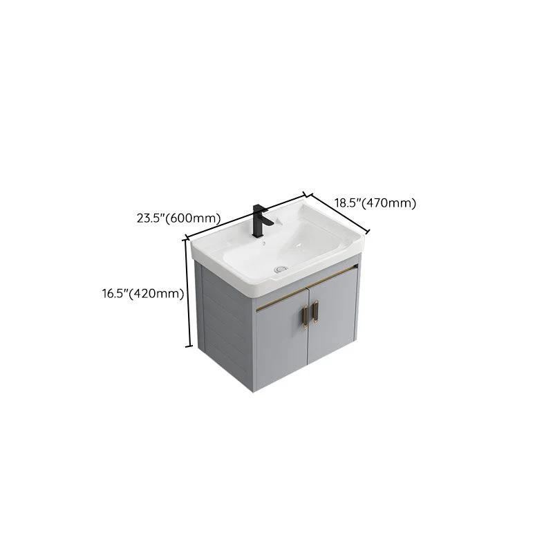 Fregadero de montaje en pared incluido, lavabo de baño, tocador con fregadero de puertas Clearhalo