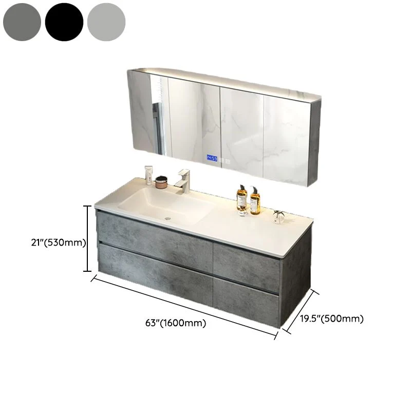 Fregadero de montaje en pared incluido, lavabo con grifo de espejo para baño Clearhalo