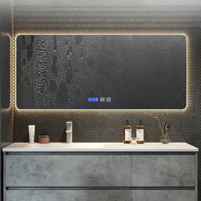 Fregadero de montaje en pared incluido, lavabo con grifo de espejo para baño Clearhalo