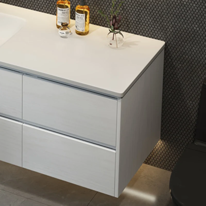 Fregadero de montaje en pared incluido, lavabo con grifo de espejo para baño Clearhalo