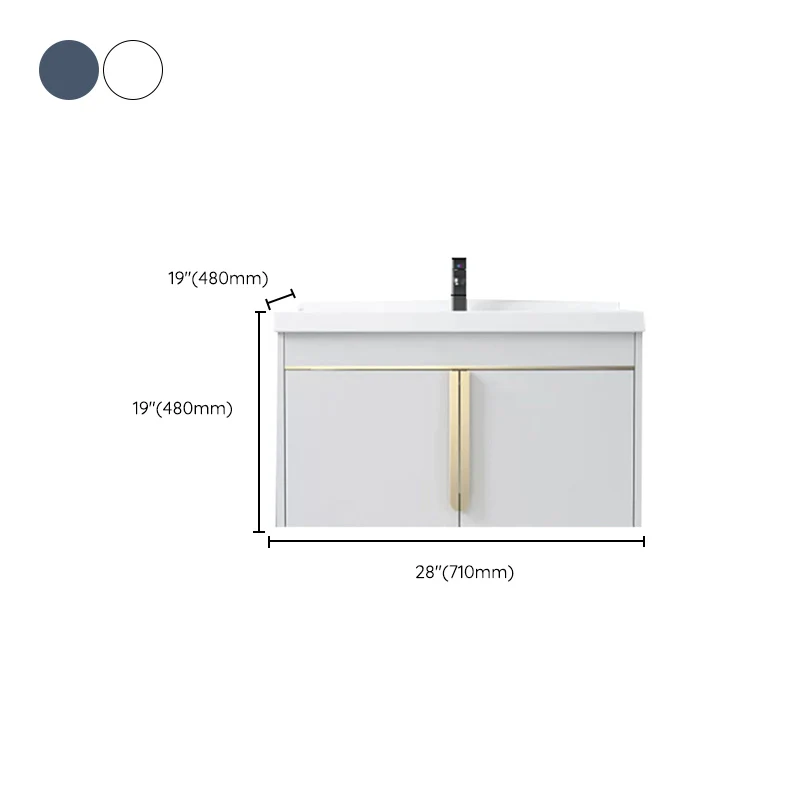 Gabinete moderno de la vanidad del cuarto de baño del soporte del bloque del color del metal de la vanidad del fregadero C...