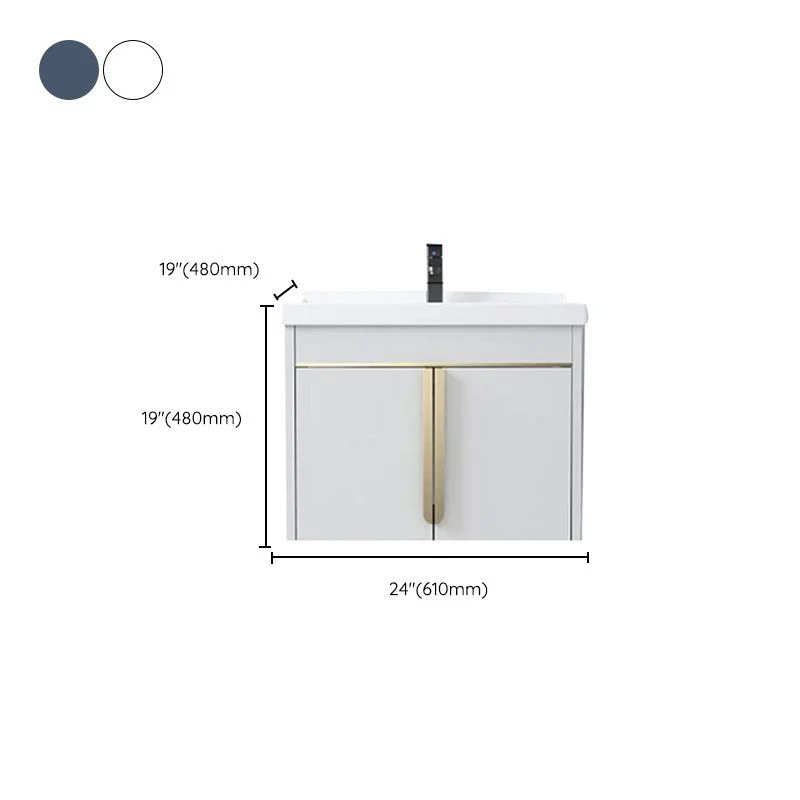 Gabinete moderno de la vanidad del cuarto de baño del soporte del bloque del color del metal de la vanidad del fregadero C...