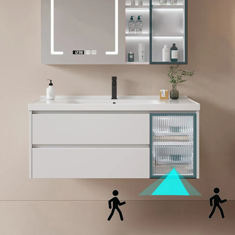 Gabinete moderno de la vanidad del soporte de la pared del color sólido de la vanidad del fregadero para el cuarto de baño...