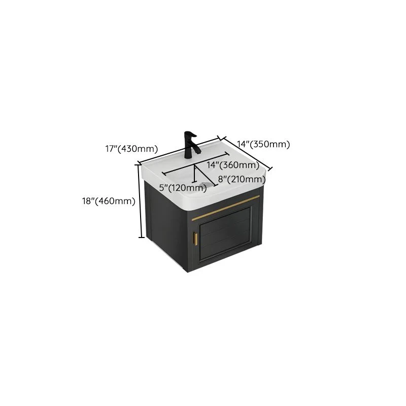 Gabinete de tocador de baño moderno, lavabo individual, tocador ahorrador de espacio Clearhalo