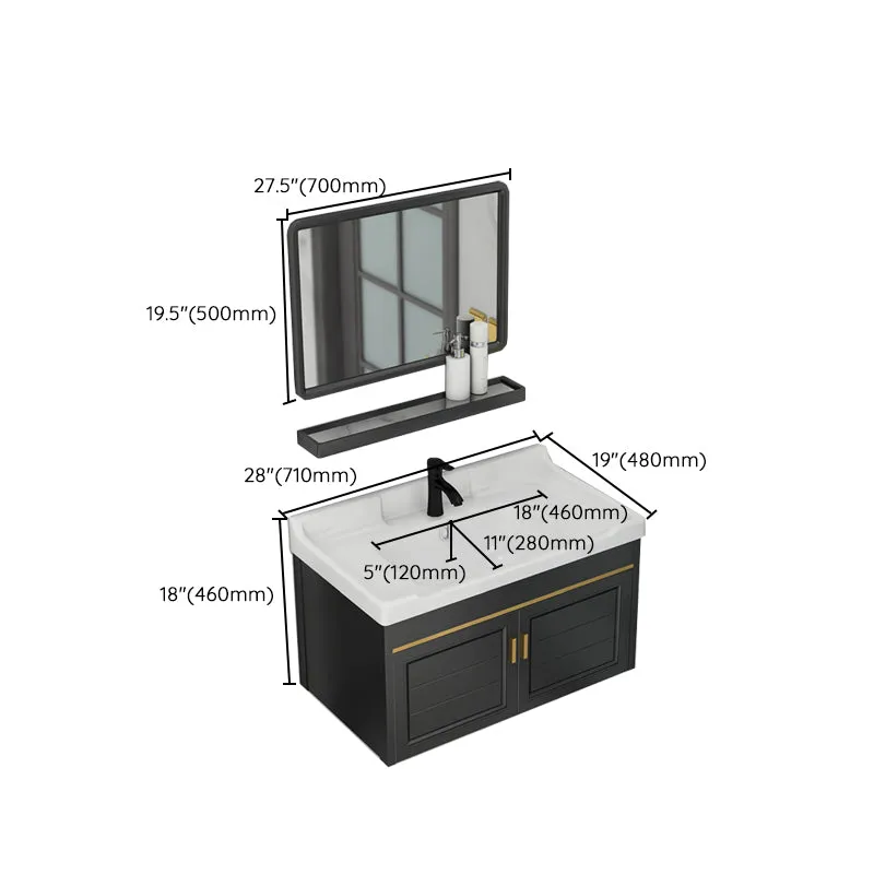 Gabinete de tocador de baño moderno, lavabo individual, tocador ahorrador de espacio Clearhalo