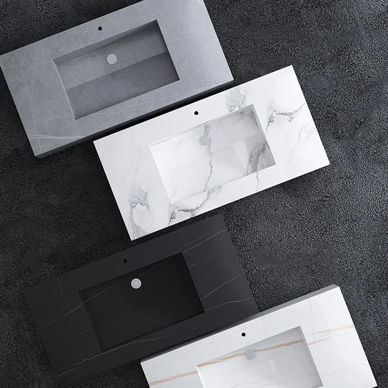 Gabinete de tocador de montaje en pared con lavabo gris moderno con gabinete con espejo Clearhalo