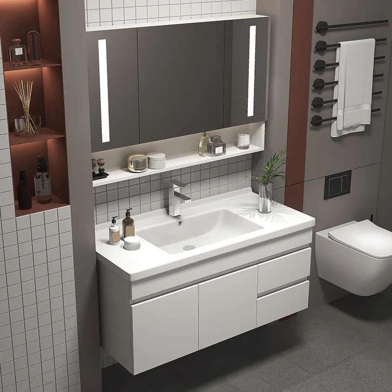 Glam - Juego de tocador para baño con lavabo y espejo Clearhalo