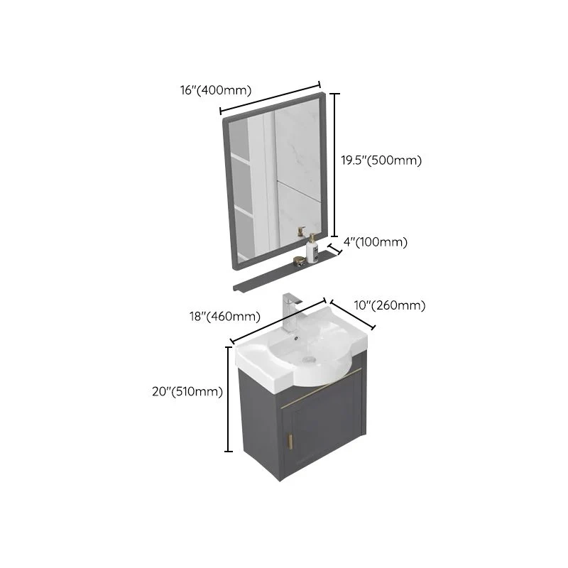 Glam Metal Base Vanity - Juego de tocador para baño con puerta de cierre suave Clearhalo