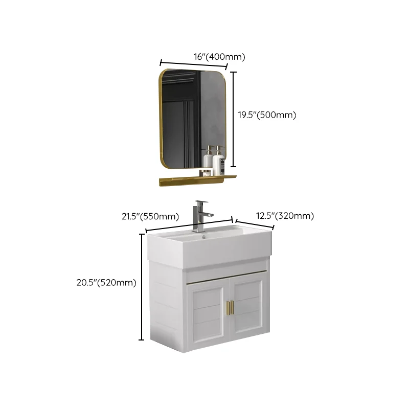 Glam Metal Base Vanity - Juego de tocador para baño con puerta de cierre suave Clearhalo