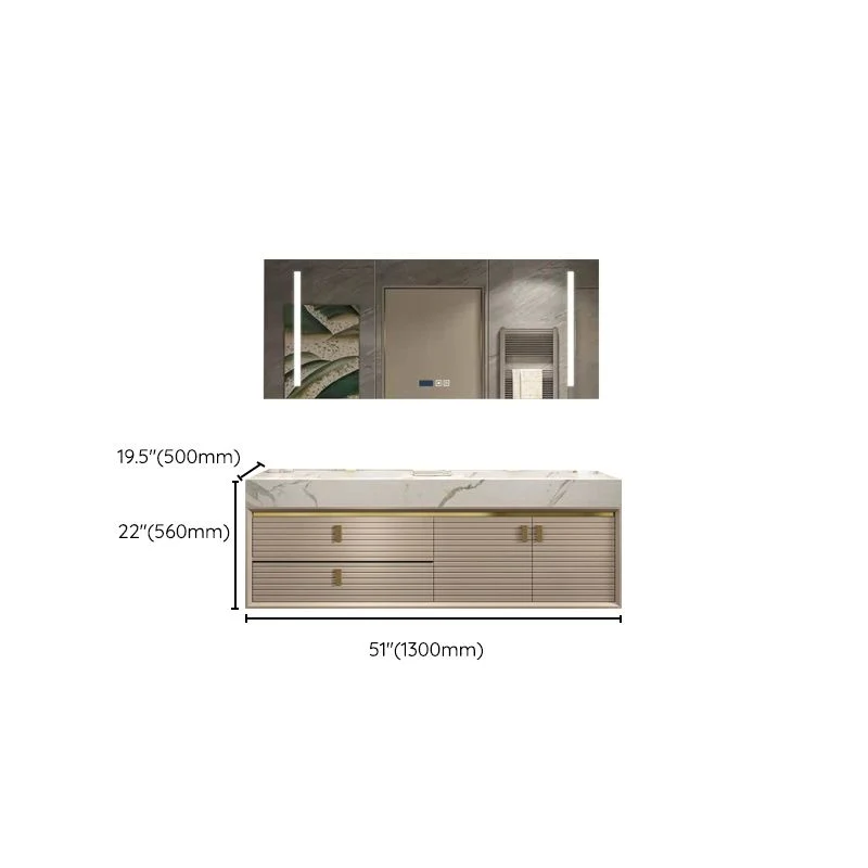 Glam Vanity Set Gabinete independiente con tapa de cuarzo y espejo Tocador que ahorra espacio Clearhalo