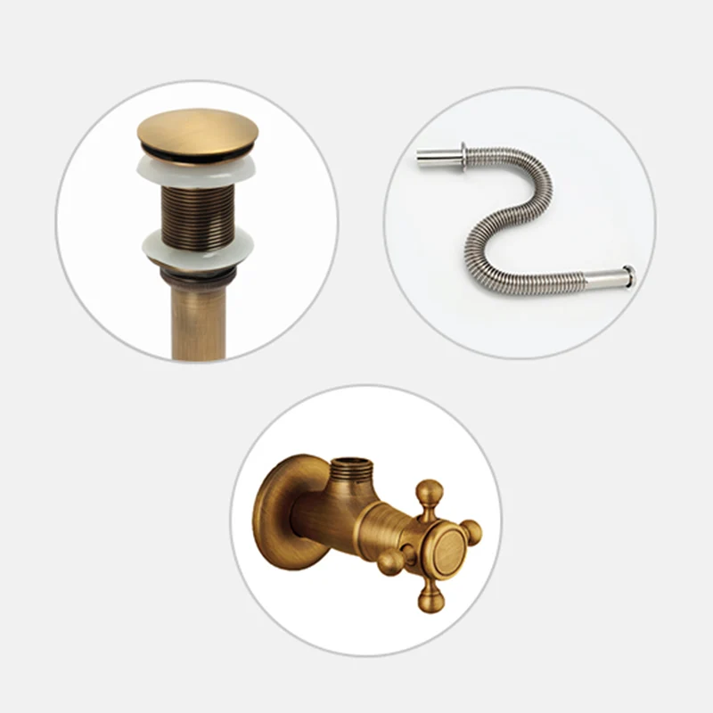 Glam Vessel Faucet Grifo de baño de 1 orificio con 2 manijas en cruz Clearhalo