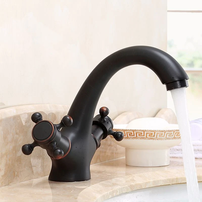 Glam Vessel Faucet Grifo de baño de 1 orificio con 2 manijas en cruz Clearhalo