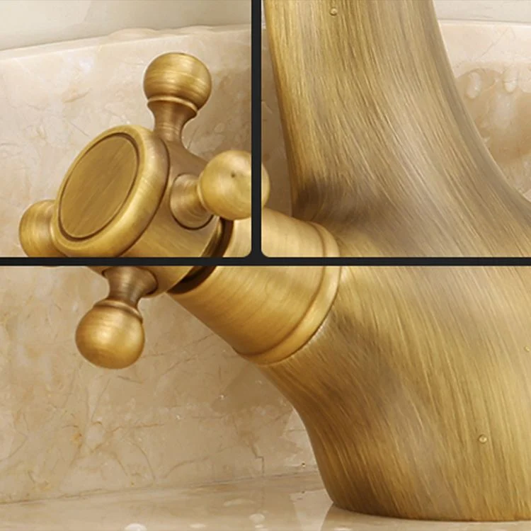 Glam Vessel Faucet Grifo de baño de 1 orificio con 2 manijas en cruz Clearhalo