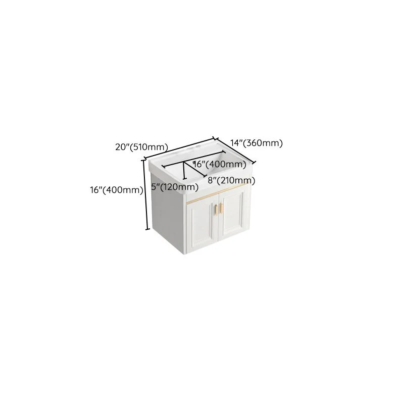 Glam White Sink Vanity - Juego de tocador de madera para baño Clearhalo
