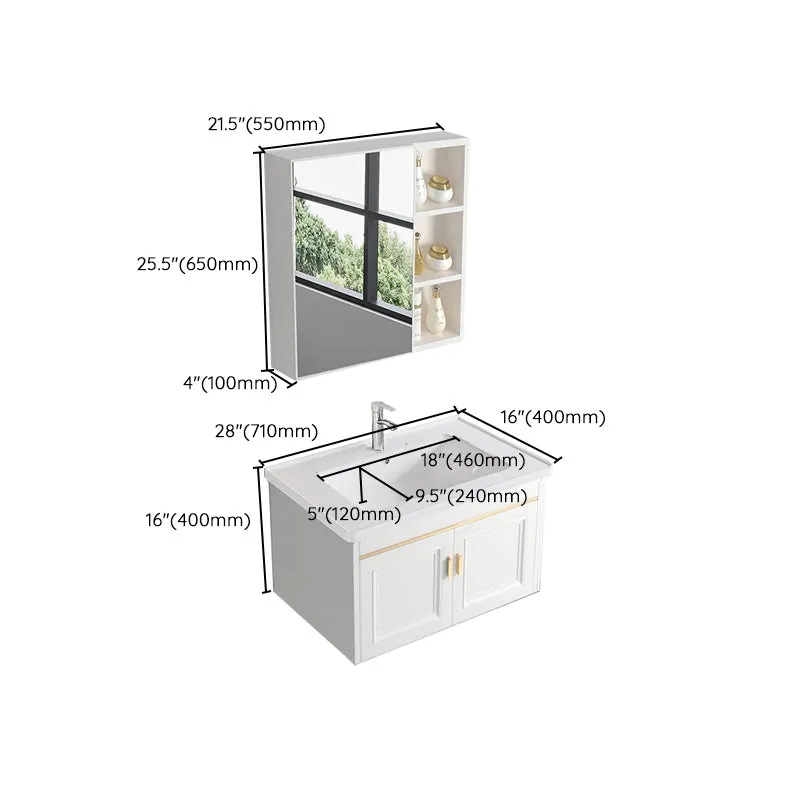 Glam White Sink Vanity - Juego de tocador de madera para baño Clearhalo