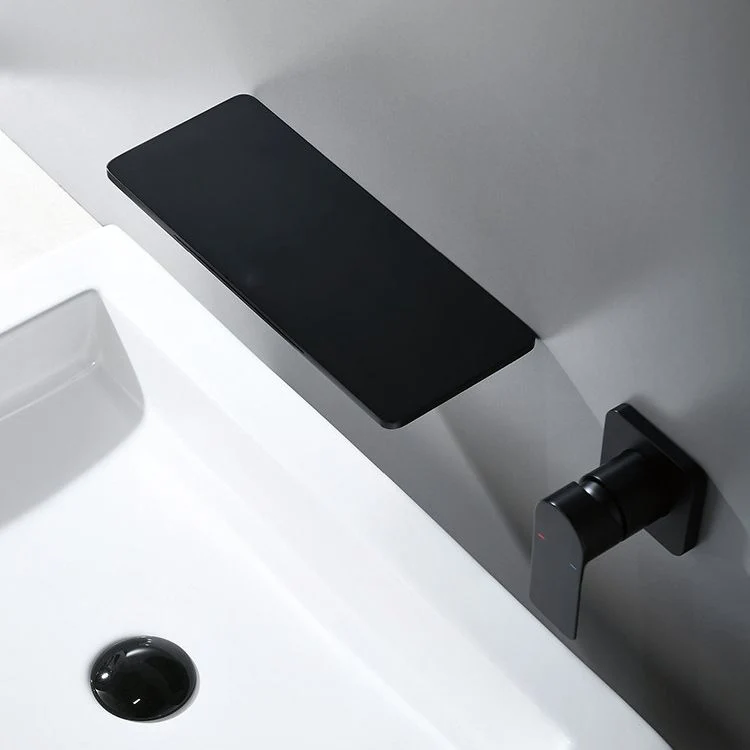 Grifo de baño con manija monomando, grifo de fregadero con caño en cascada montado en la pared con 2 orificios Clearhalo