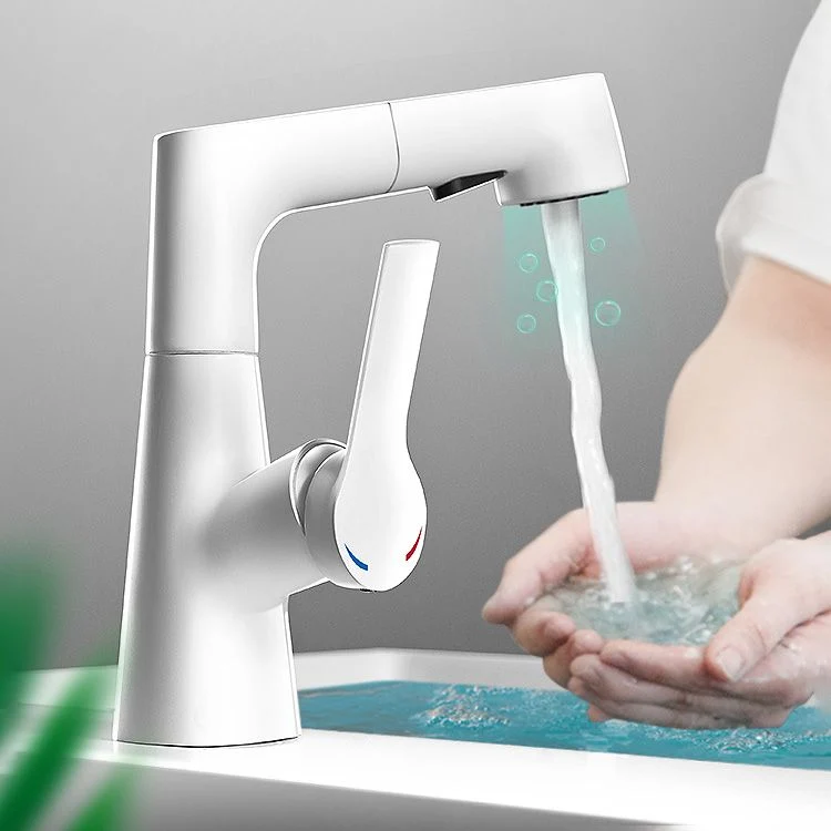 Grifo de baño extraíble con manija de palanca para fregadero de recipiente moderno Clearhalo