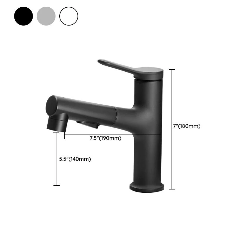 Grifo de baño extraíble con manija de palanca para fregadero de recipiente moderno Clearhalo