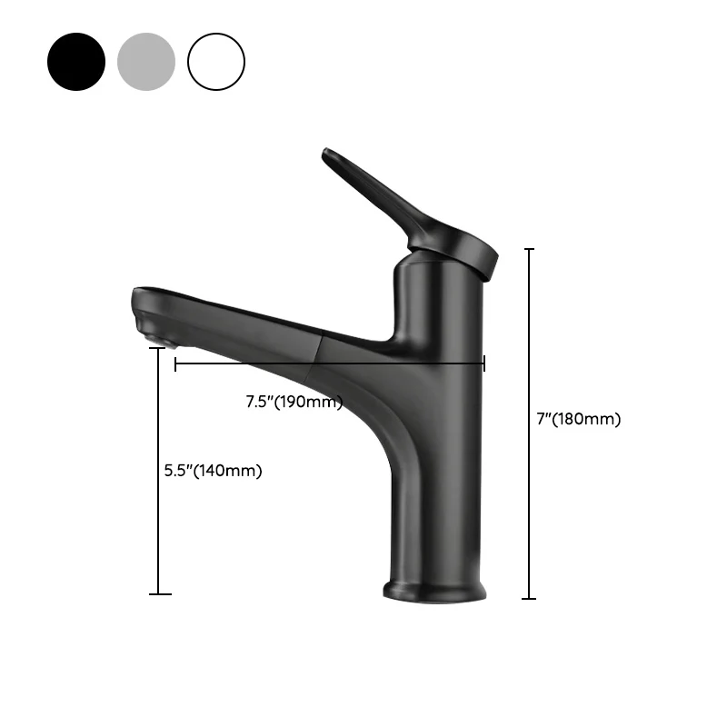 Grifo de baño extraíble con manija de palanca para fregadero de recipiente moderno Clearhalo
