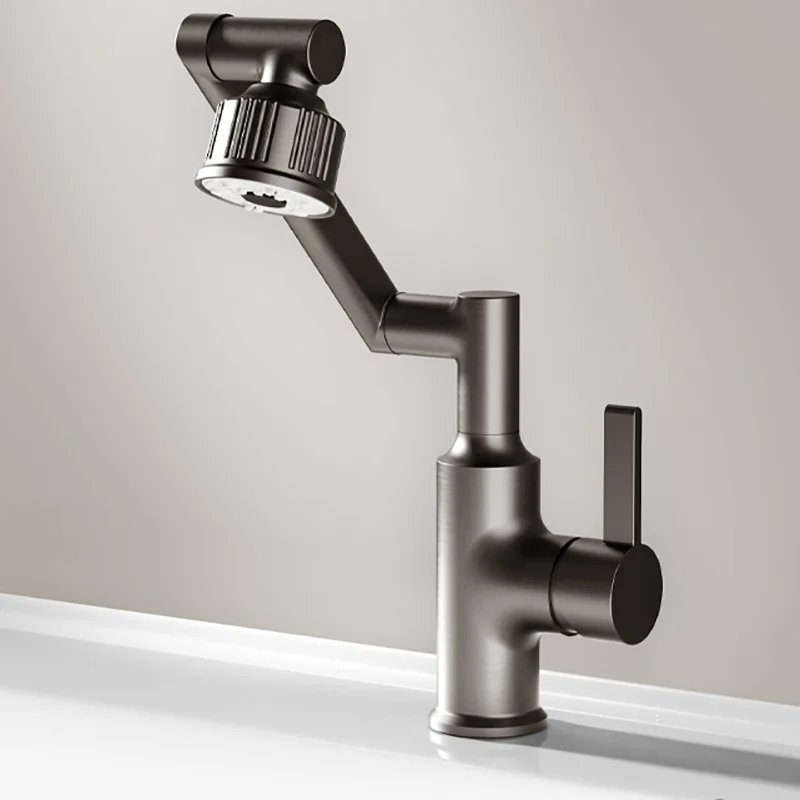Grifo de cobre montado en cubierta para bañera, grifo de perfil de brazo robótico de arco bajo Clearhalo