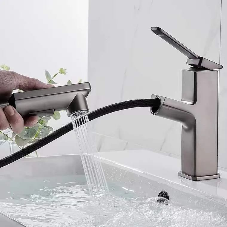 Grifo moderno para recipiente de baño, grifo de lavabo de latón de Color sólido para baño Negro Clearhalo