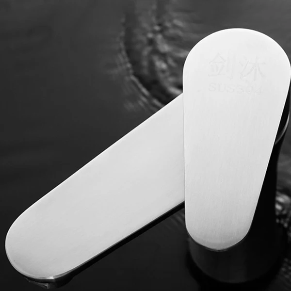Grifo moderno para recipiente, manijas de palanca de acero inoxidable, grifo para lavabo de baño Clearhalo