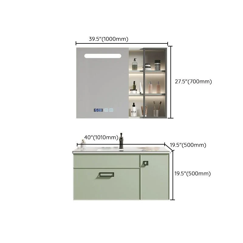 Grifo de montaje en pared incluido tocador de baño con puertas de lavabo con espejo para baño Clearhalo