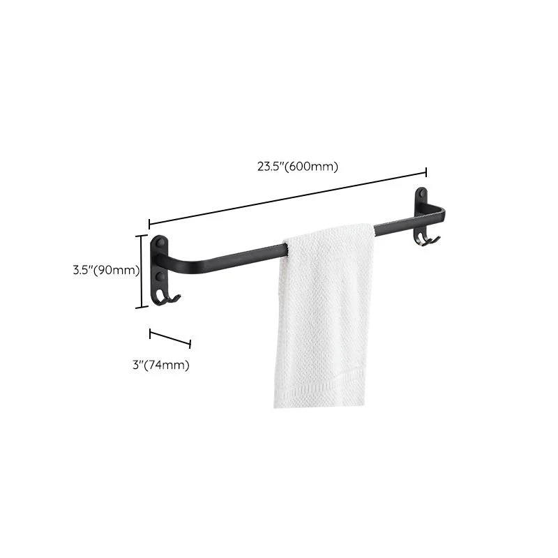 Hardware de aluminio negro moderno del cuarto de baño de la barra de toalla del sistema del hardware del baño Clearhalo