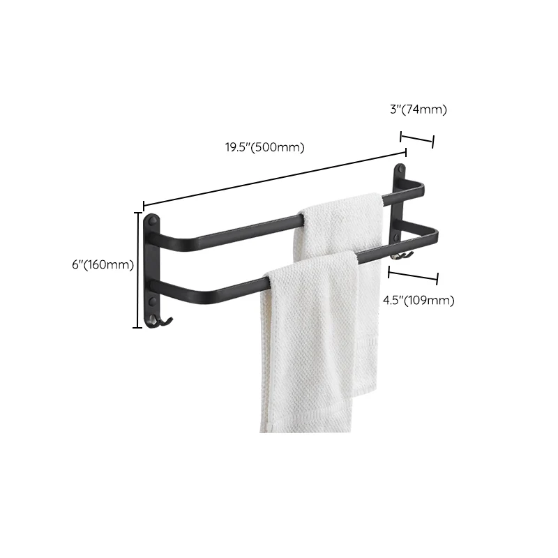 Hardware de aluminio negro moderno del cuarto de baño de la barra de toalla del sistema del hardware del baño Clearhalo