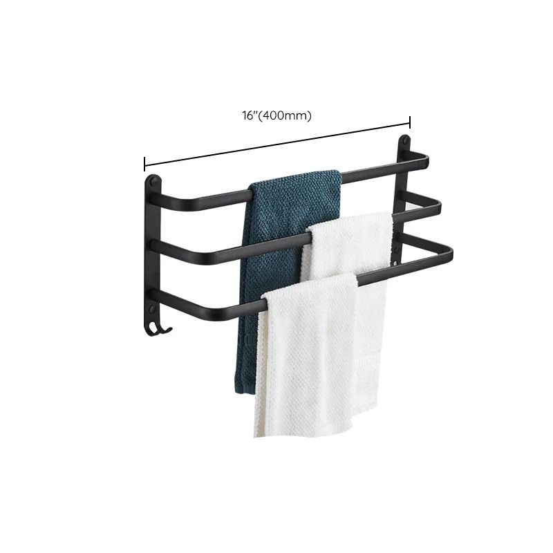 Hardware de aluminio negro moderno del cuarto de baño de la barra de toalla del sistema del hardware del baño Clearhalo