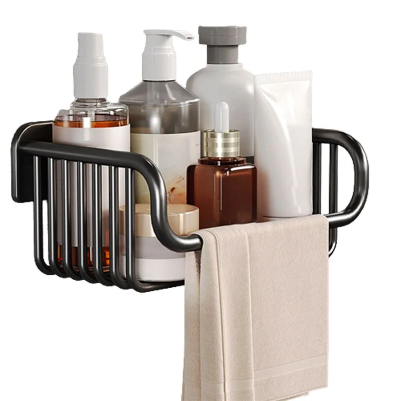 Herrajes metálicos para baño, estante para baño, accesorio de baño individual o como conjunto Negro Clearhalo