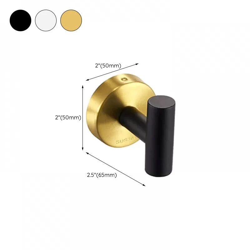 Juego de accesorios de baño de acero inoxidable moderno, barra para toallas/anillo y ganchos para batas de cromo cepillado...