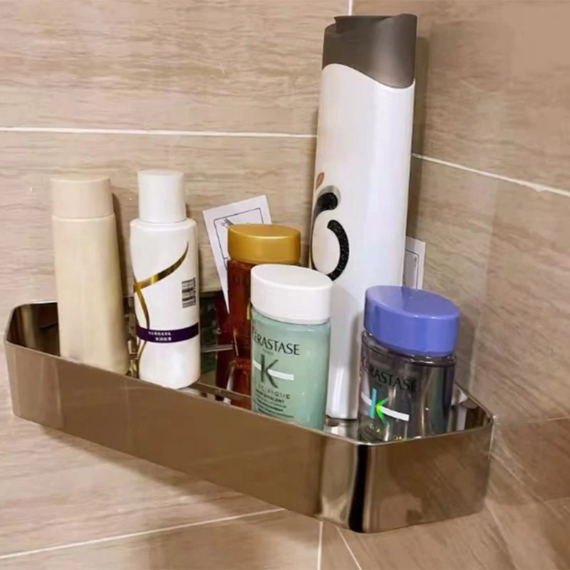 Juego de accesorios de baño de acero inoxidable de 2 piezas Estante de baño triangular de 11,8" de ancho Clearhalo