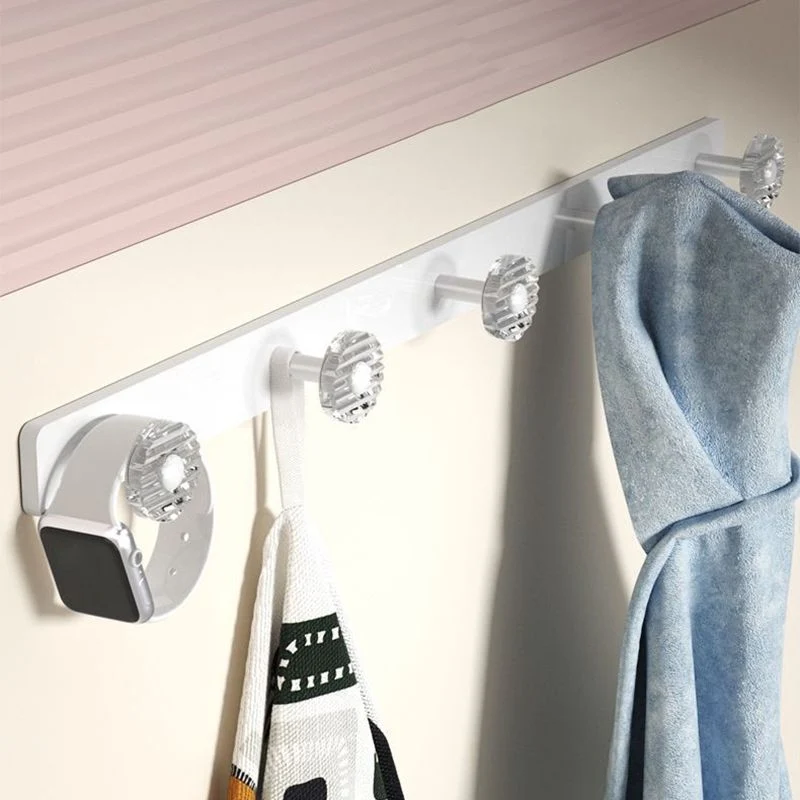 Juego de accesorios de baño de acrílico blanco y transparente con toallero/portapapeles/gancho para bata Clearhalo