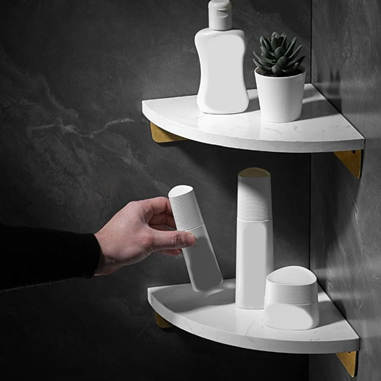 Juego de accesorios de baño de aluminio de 1,57 pulgadas de estante de baño de mármol alto Negro Clearhalo