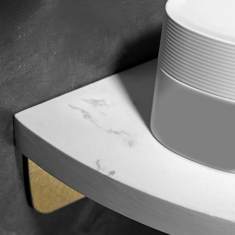Juego de accesorios de baño de aluminio de 1,57 pulgadas de estante de baño de mármol alto Negro Clearhalo