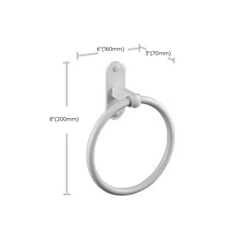Juego de accesorios de baño de aluminio Juego de accesorios de baño blanco moderno Clearhalo