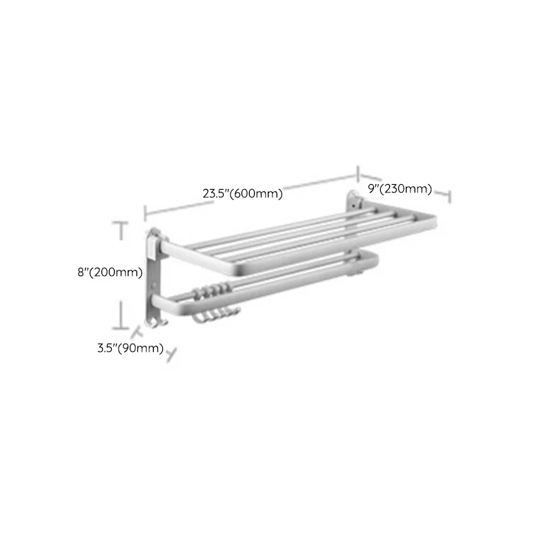 Juego de accesorios de baño de aluminio Juego de accesorios de baño blanco moderno Clearhalo