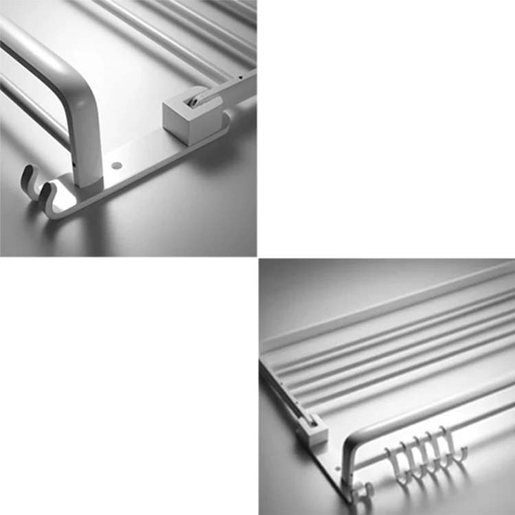 Juego de accesorios de baño de aluminio Juego de accesorios de baño blanco moderno Clearhalo