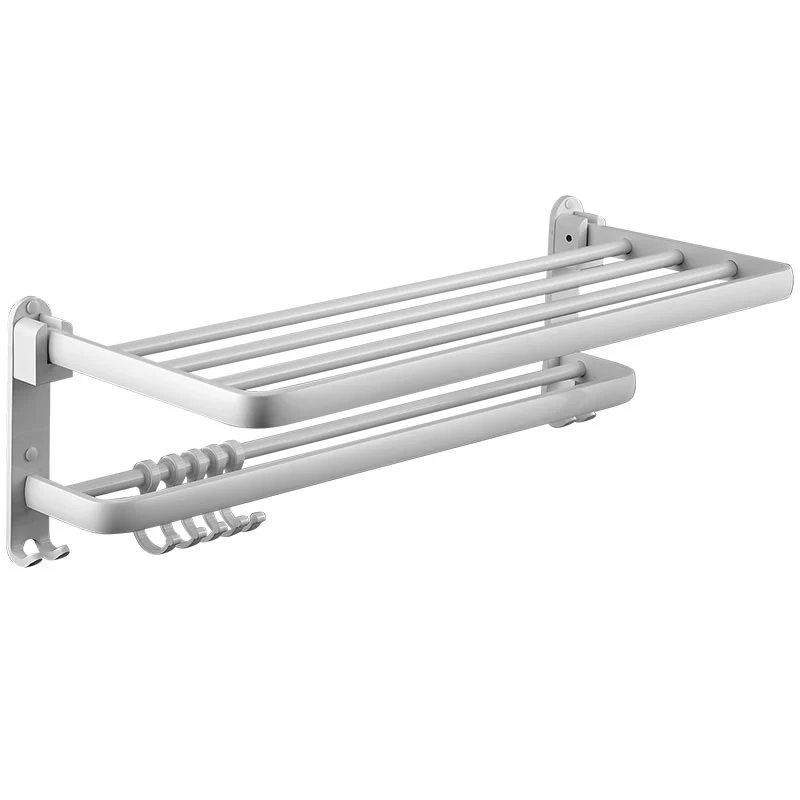 Juego de accesorios de baño de aluminio Juego de accesorios de baño blanco moderno Clearhalo