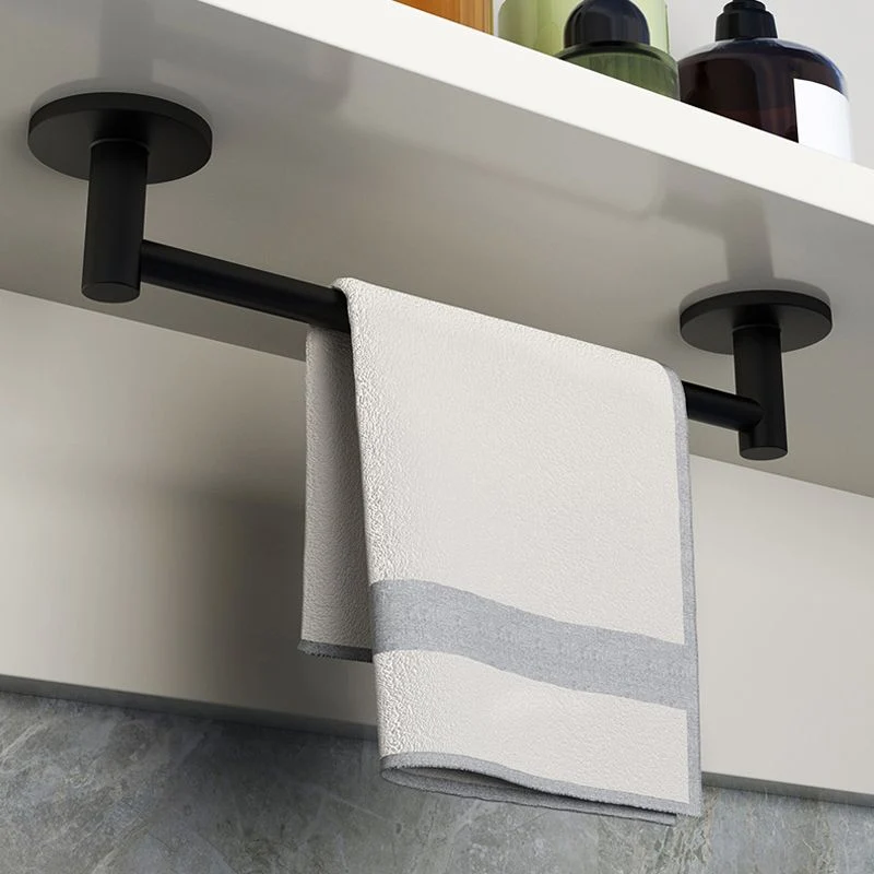 Juego de accesorios de baño de aluminio, kit de accesorios de baño negro, barra de toalla Clearhalo