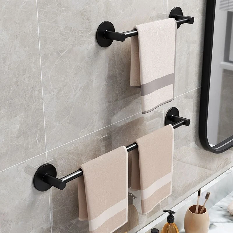 Juego de accesorios de baño de aluminio, kit de accesorios de baño negro, barra de toalla Clearhalo