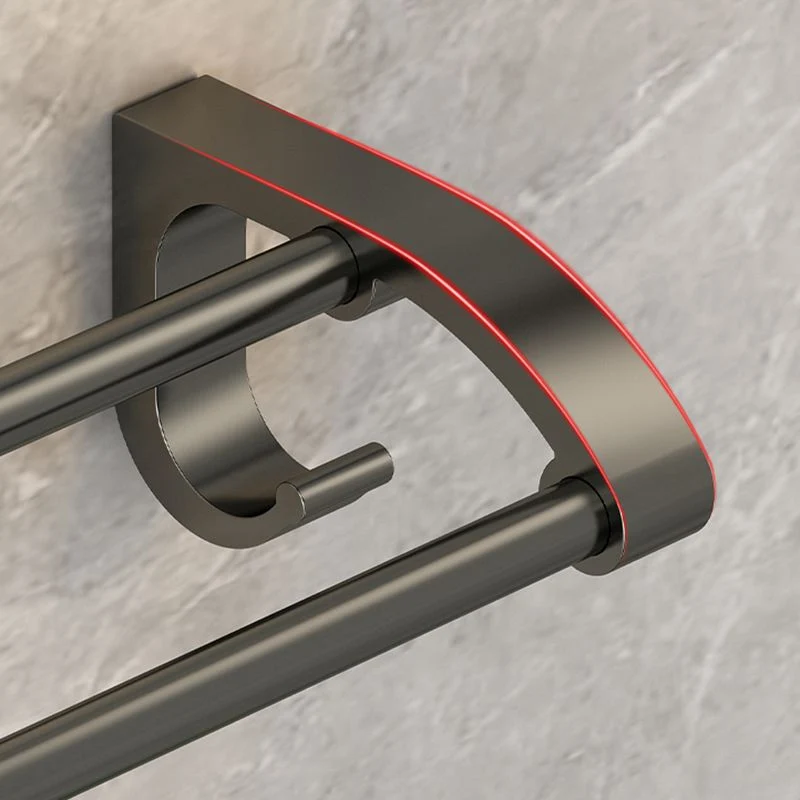 Juego de accesorios de baño de aluminio modernista, juego de baño de metal gris con toallero/estante de baño Clearhalo