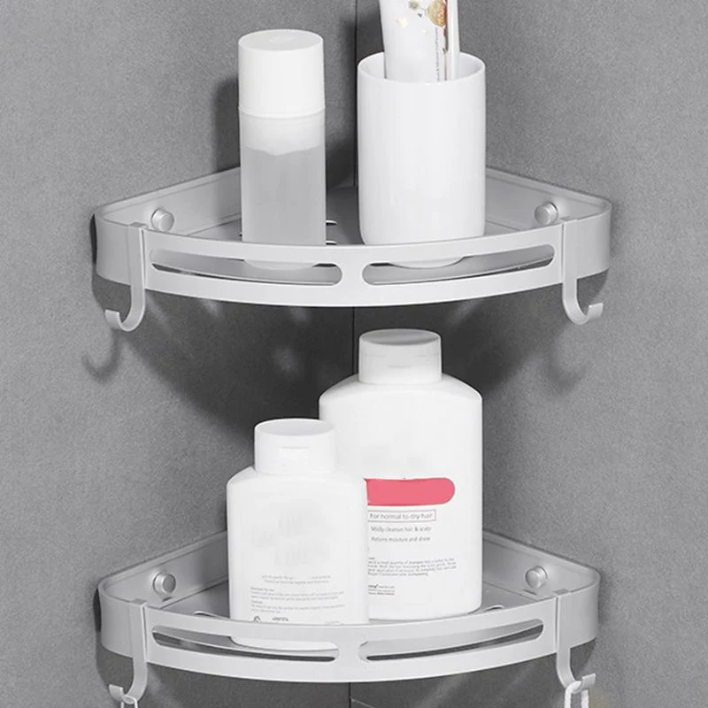 Juego de accesorios de baño de aluminio moderno, estante de baño negro/plateado Clearhalo