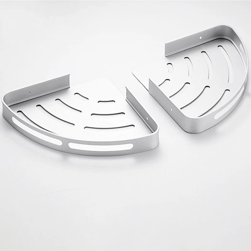 Juego de accesorios de baño de aluminio moderno, estante de baño negro/plateado Clearhalo
