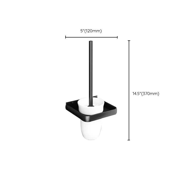Juego de accesorios de baño de aluminio negro, estante de baño moderno, barra para toallas y soporte para papel Clearhalo