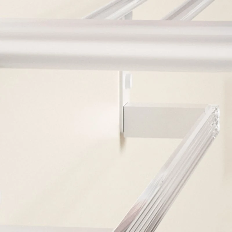 Juego de accesorios de baño blanco Juego de baño de metal y acrílico con estante para baño/ganchos para bata Clearhalo