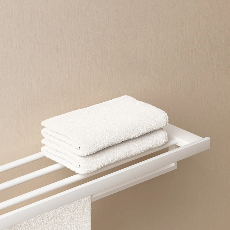 Juego de accesorios de baño blanco moderno Juego de herrajes para baño de acero inoxidable Clearhalo