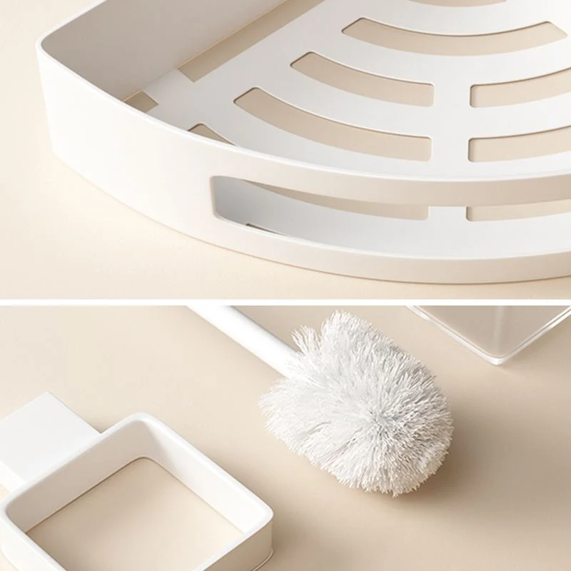 Juego de accesorios de baño blanco moderno Juego de herrajes para baño de acero inoxidable Clearhalo