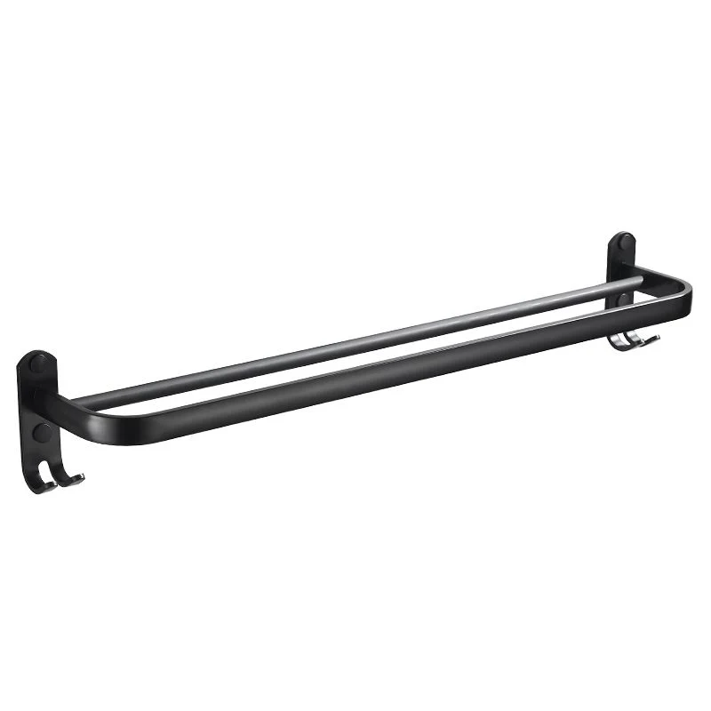 Juego de accesorios de baño clásico moderno, ganchos para batas, barra para toallas y estante para baño, color negro mate...